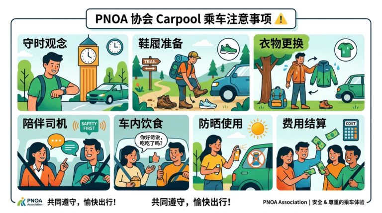 🚗 PNOA 协会 Carpool 乘车注意事项 ⚠️